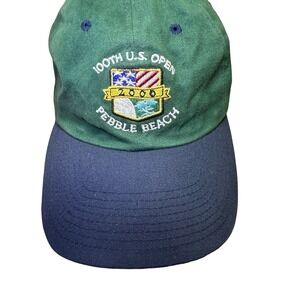 Vintage 2000 100th US Open Pebble Beach USGA Member Hat Green Navy Made in USA
